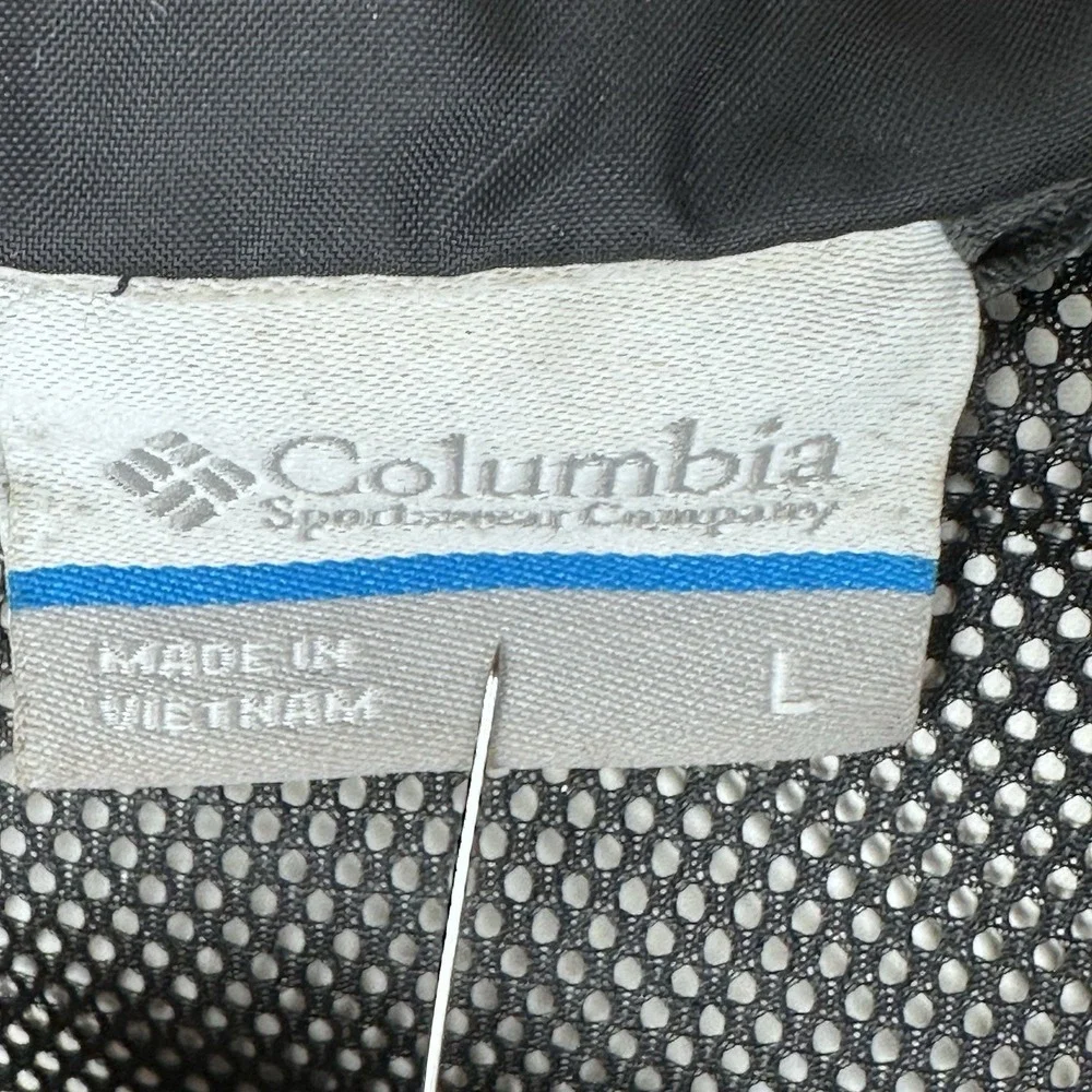 Columbia Men's Gray Camo Windbreaker Hooded Full Zip Jacket Size L